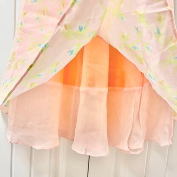 Vintage Misselleci Les Copains Floral Tiered Skirt Pink – Size 0 - Picture 5 of 8